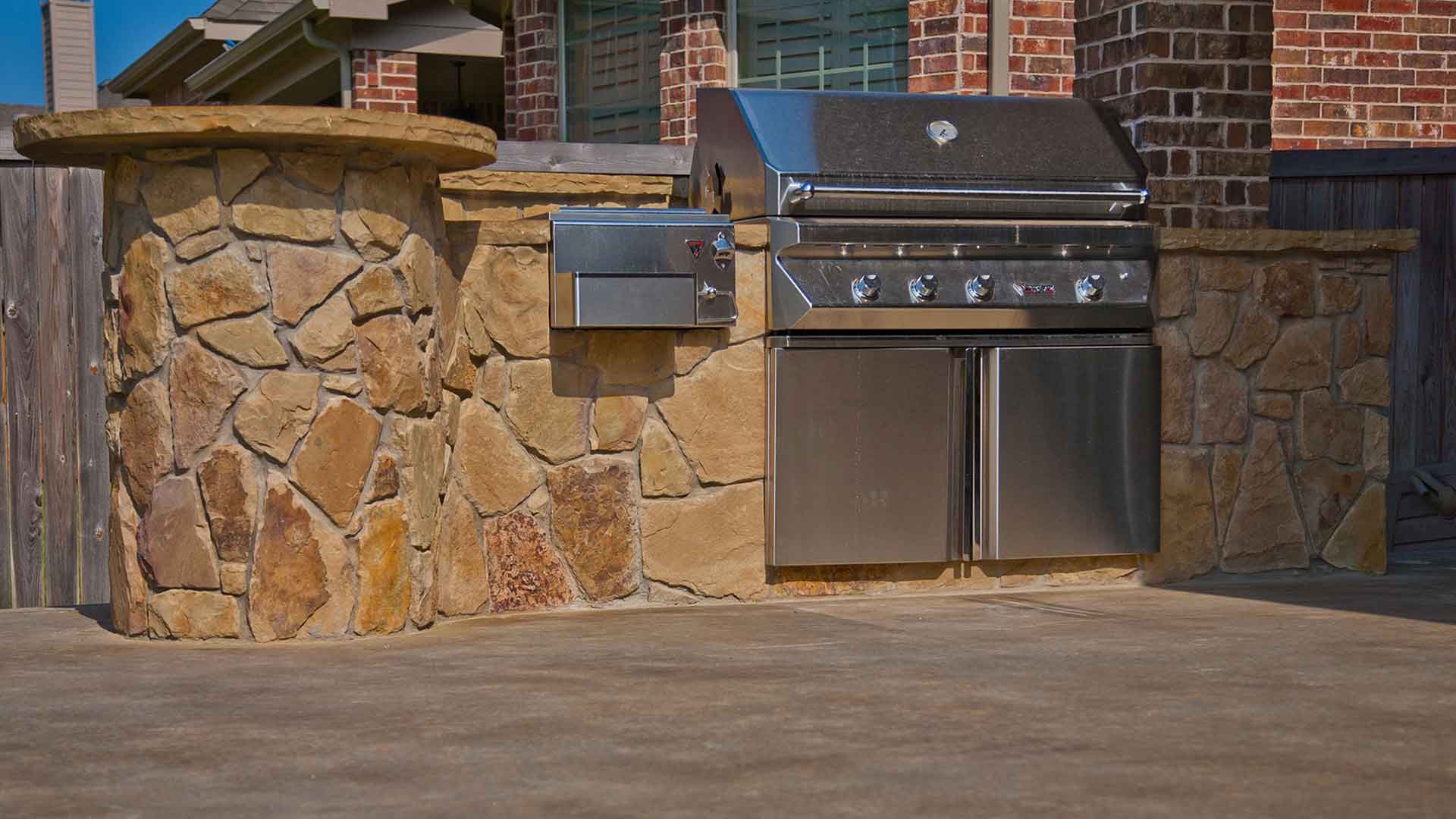 Beautiful-Stone-Outdoor-Kitchen-Build-for-a-Dallas-Suburban-Home Beautiful Stone Outdoor Kitchen Build for a Dallas Suburban Home