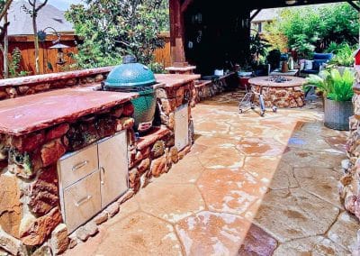 Outdoor Kitchens 5 Rustic Stone Outdoor Kitchen Build with Flagstone Surface and Grill Station in DFW