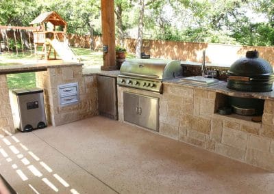 Outdoor Kitchens 7 Stone Outdoor Kitchen With Built In Grill Big Green Egg Station – Dallas–Fort Worth