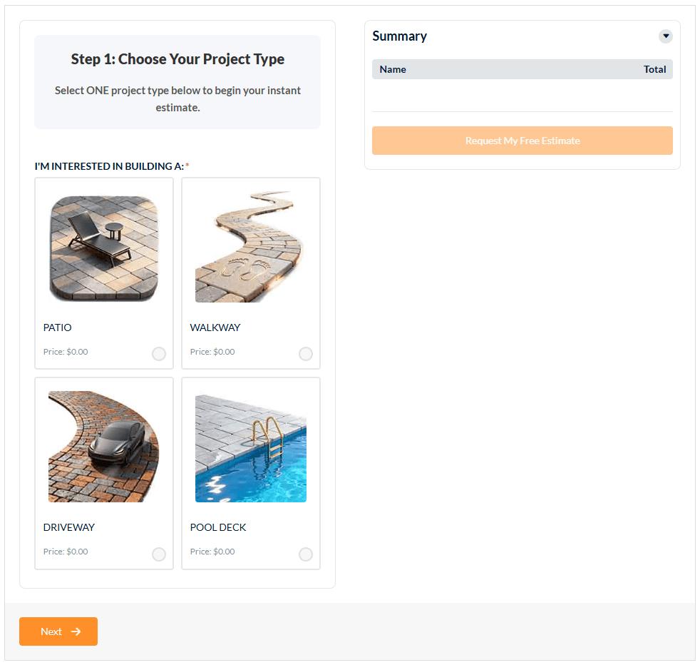 Instant Patio Estimate