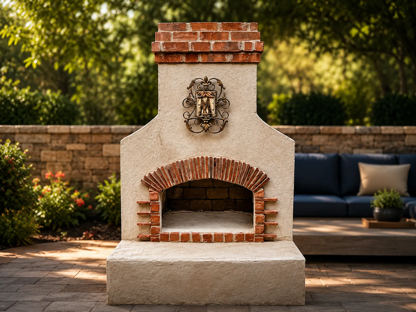 Outdoor fire feature and backyard gathering space in Dallas Fort Worth