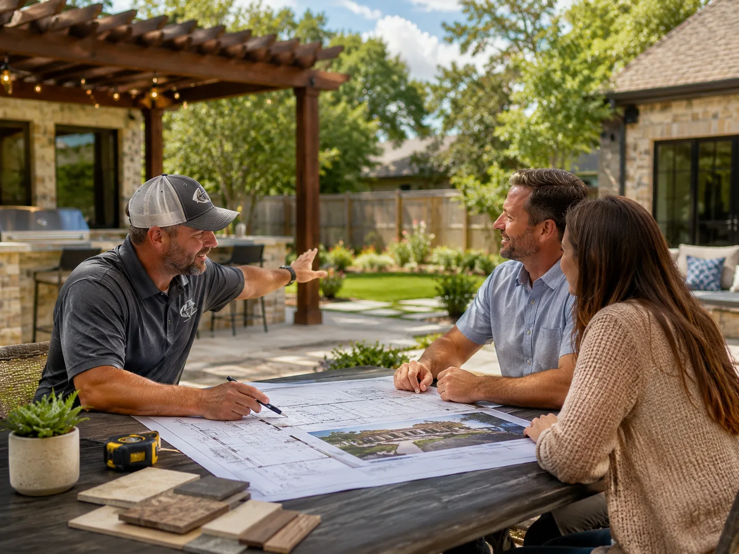 Custom Outdoor Living Services in Duncanville 16 Outdoor living project consultation planning meeting